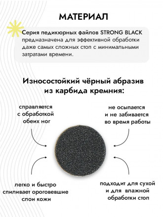 ALGEBRA BEAUTY   STRONG BLACK   Мягкие   S (15мм)   #100   (50шт)   Сменные файлы  для педикюрного диска на вспененной подложке