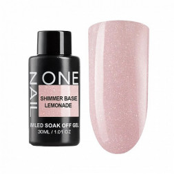 ONE NAIL   Base SHIMMER LEMONADE   30мл (бутылка)   База камуфлирующая эластичная c шиммером  (легкие в снятии)