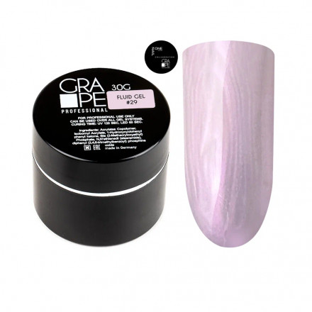 ONE NAIL &amp; GRAPE   Gel FLUID   #28   30г (шайба)   Гель для укрепления жидкий перламутровый молочный