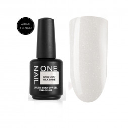 ONE NAIL   Base MILK SHINE   15мл   База камуфлирующая эластичная с шиммером молочная  (легкие в снятии)