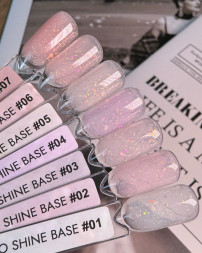 ONE NAIL   Base CAMO SHINE #04   15мл   База камуфлирующая с хлопьями Юки