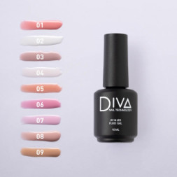 DIVA   Гель для укрепления   15мл   Gel FLUID   #01   (СНЯТО)