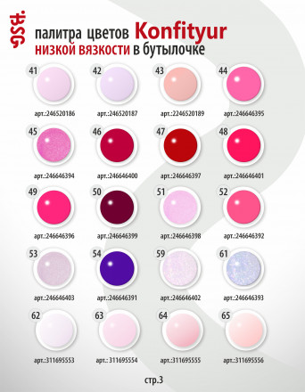 BSG   KONFITYUR во флаконе   #007   НИЗКАЯ ВЯЗКОСТЬ   20мл   Гель для моделирования средне-жидкий