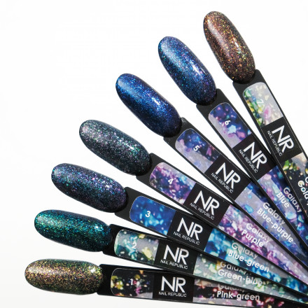 NAIL REPUBLIC   GALAXY #01    10мл   Гель-лак с хлопьями Юки
