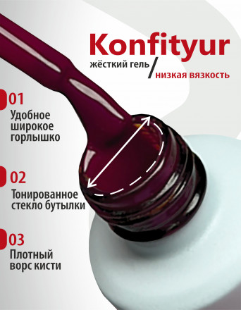 BSG   KONFITYUR во флаконе   #080   НИЗКАЯ ВЯЗКОСТЬ   20мл   Гель для моделирования средне-жидкий