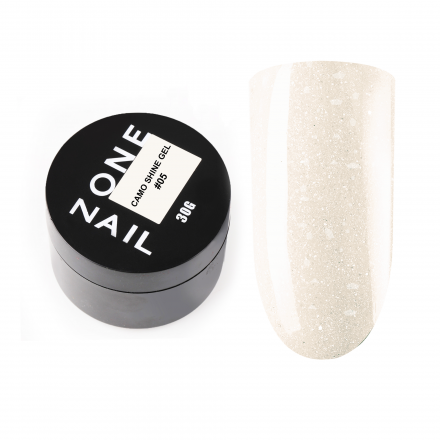 ONE NAIL   Gel CAMO SHINE   #05   30г (шайба)  Гель для моделирования средне-жидкий с хлопьями Юки