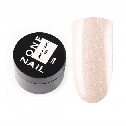 ONE NAIL   Gel CAMO SHINE   #06   30г (шайба)  Гель для моделирования средне-жидкий с хлопьями Юки