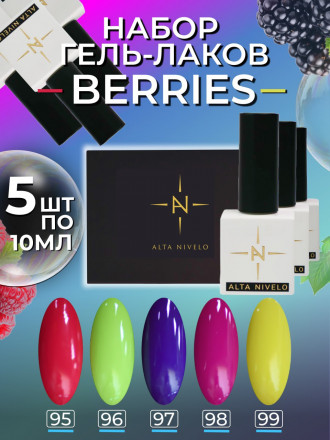 ALTA NIVELO   НАБОР   #095-099 BERRIES   5*10мл   Гель-лаки   [31]